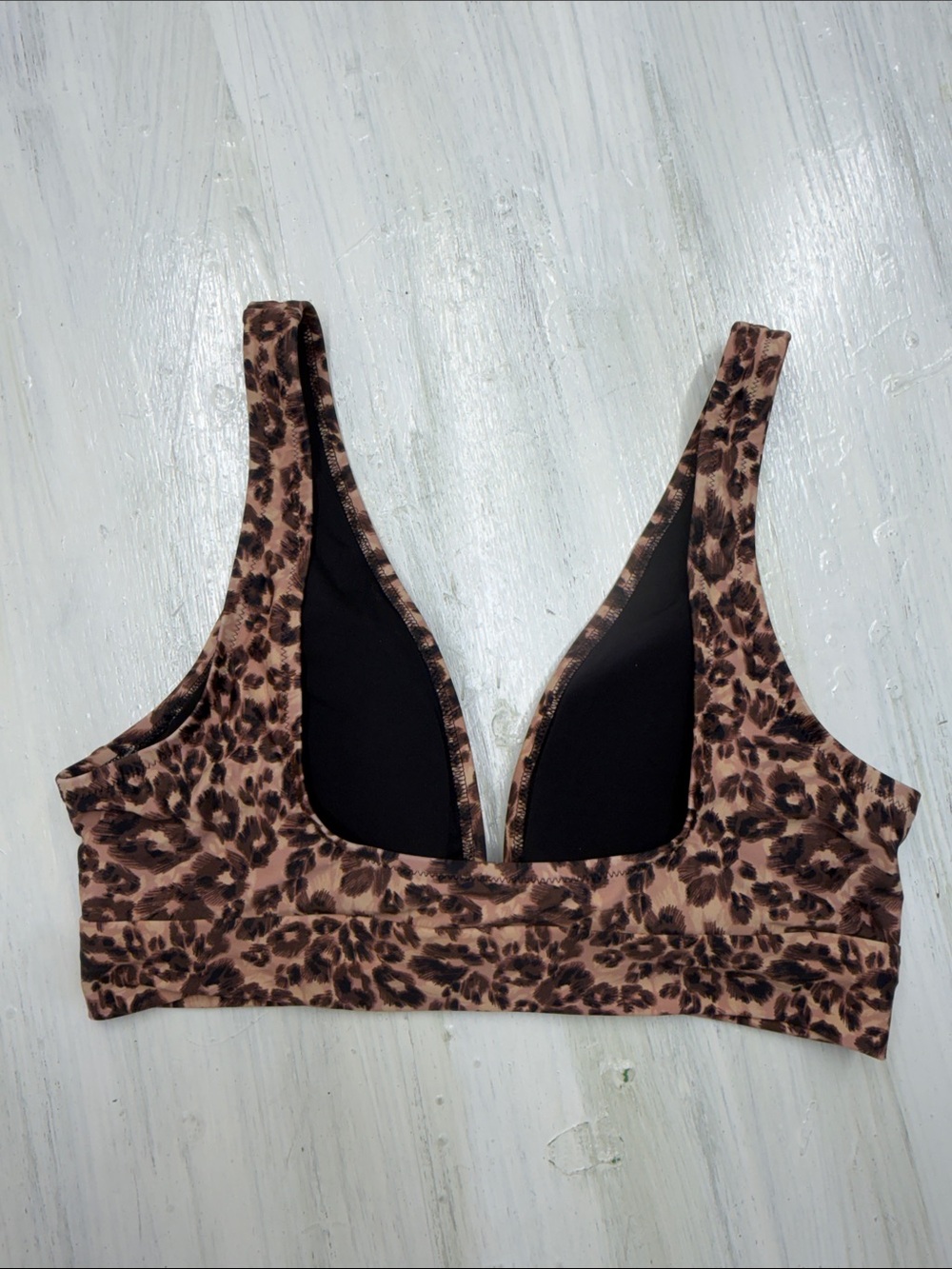 aerie Leopard Print Bikini Top XL & High-Waist Bottoms L - Brown & Black - Picture 11 of 16